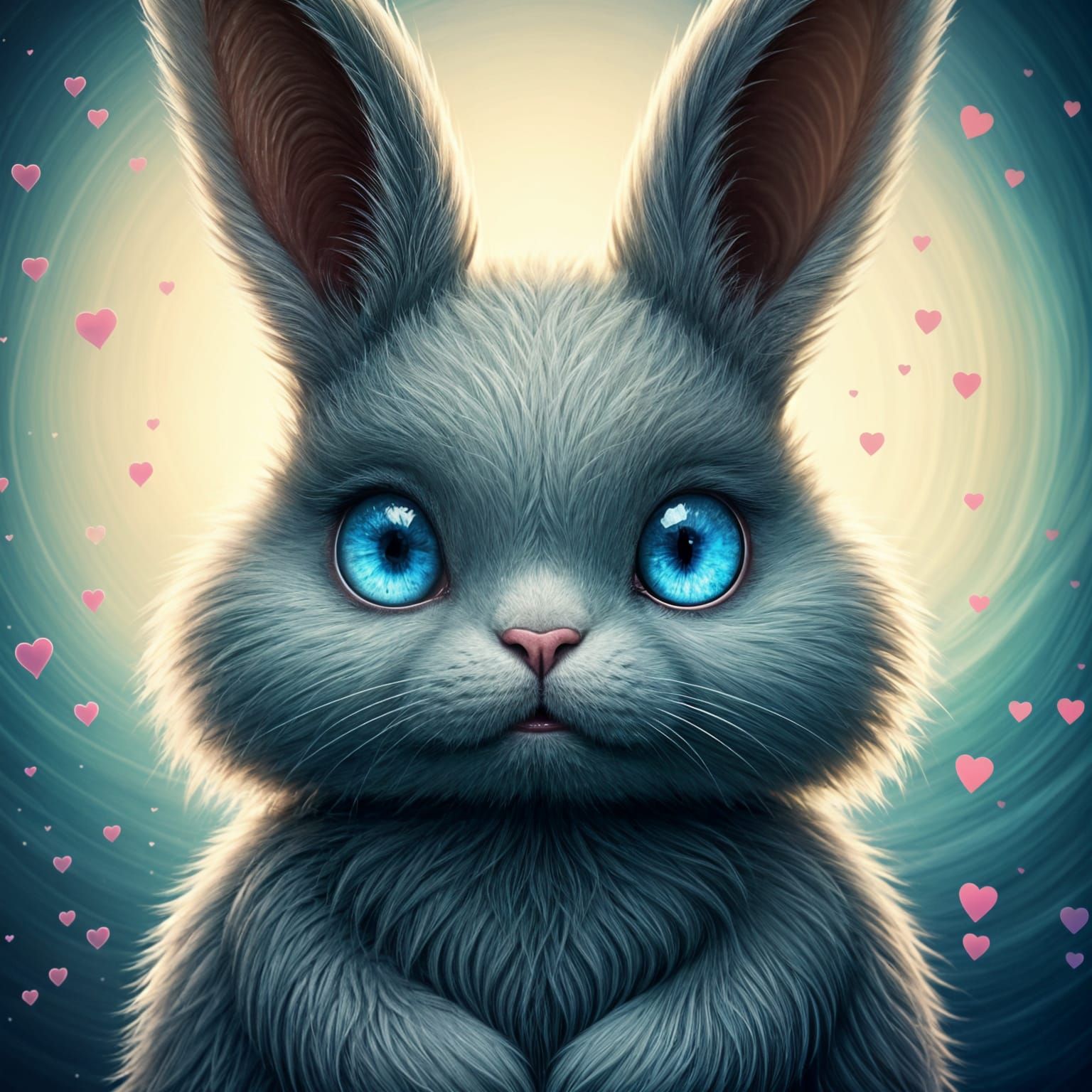 Cute Bunny in Dreamy Pastel Background