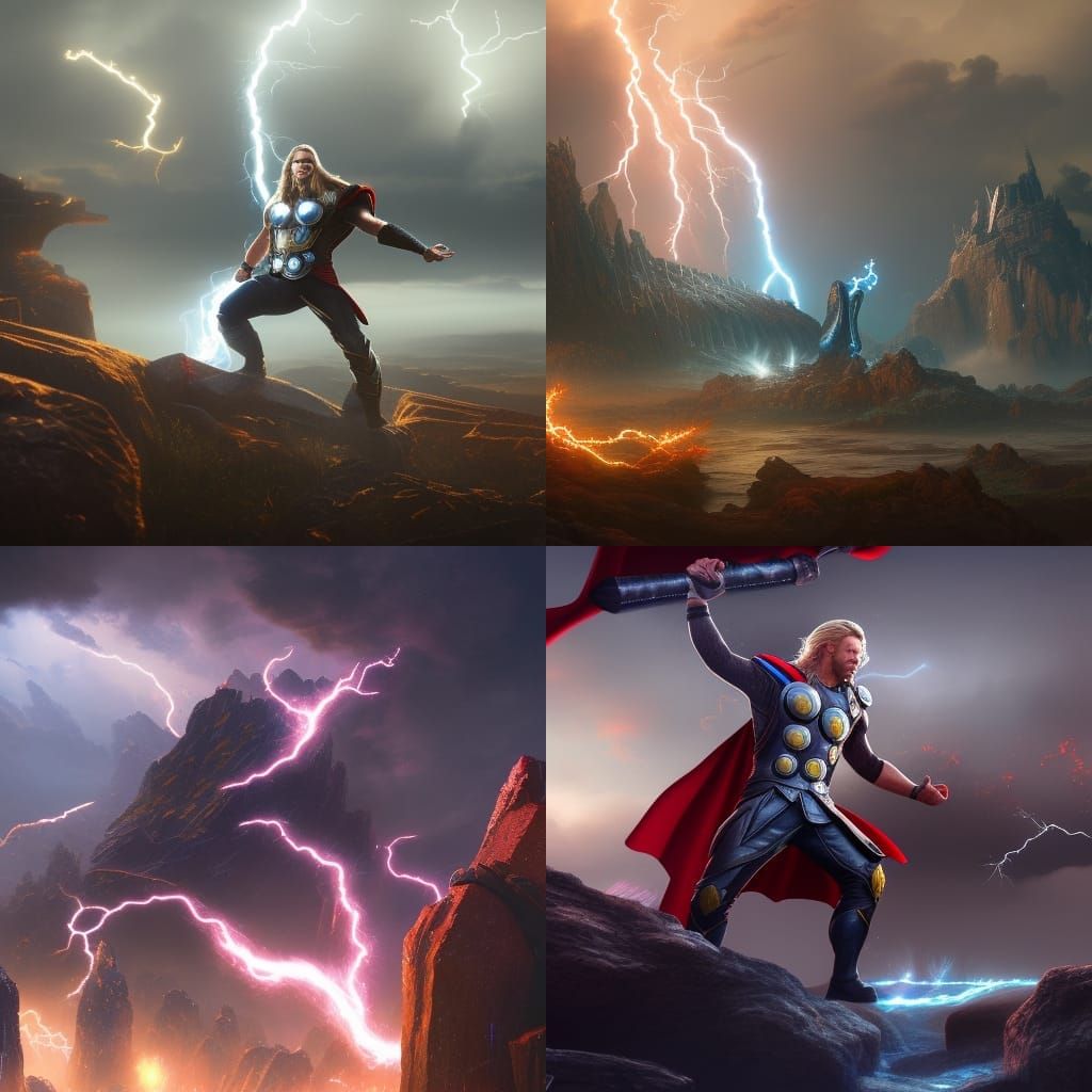 Thor, God of Thunder, with Lightning