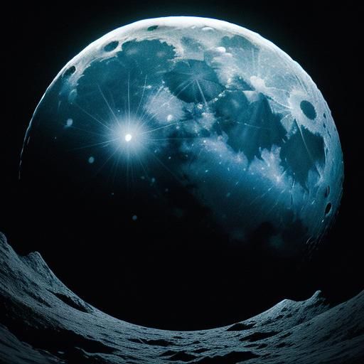 Hyperrealistic Moon in Cinematic Light, Sharp Focus