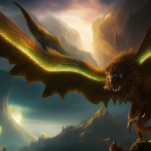 Furry Hydra Hybrid in Detailed Matte Painting