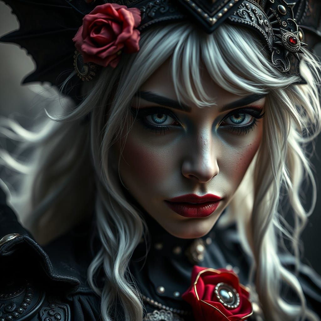 Gothic Fantasy Figure in Hyperrealistic HDR