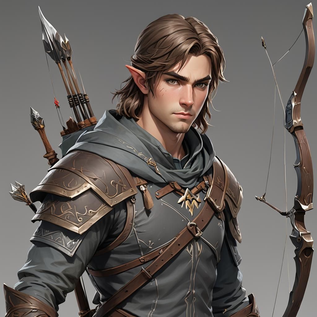 Half-Elven Archer in Zelda: Breath of the Wild Style