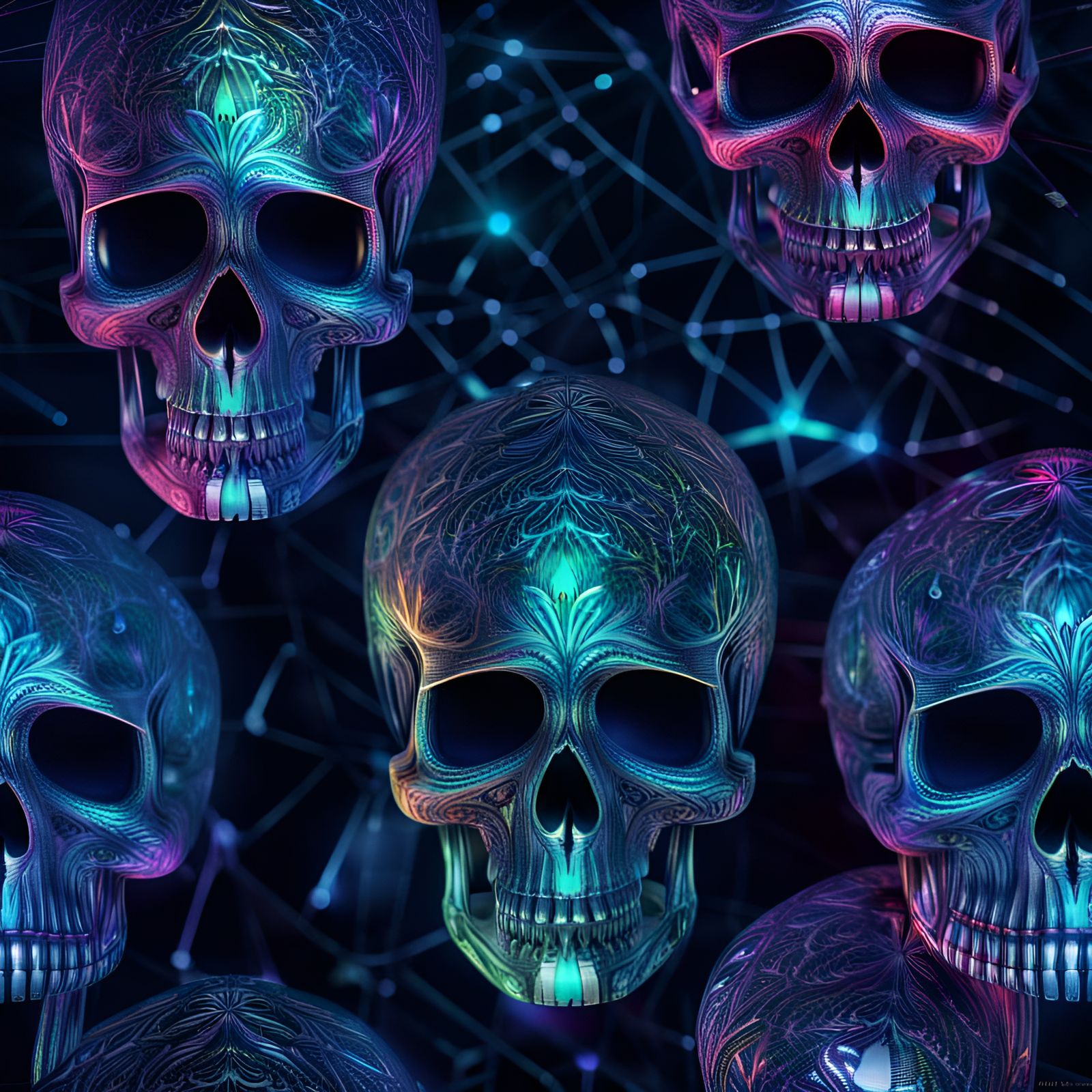 Hyperrealistic Holographic Skull in High Definition