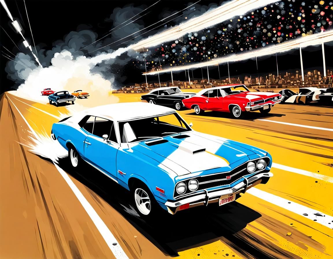 Death Proof: Realistic Movie Poster Car Chase Scene
