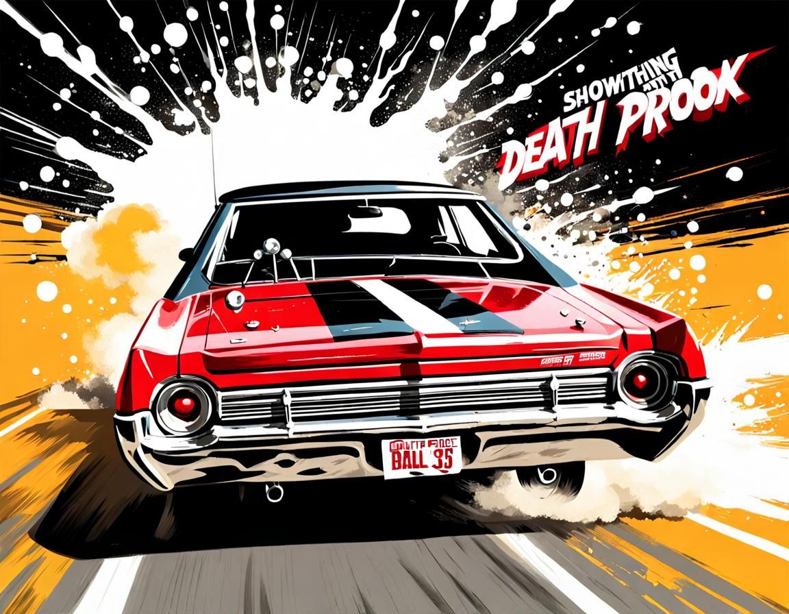 Death Proof: Realistic, Action-Packed Car Chase Movie Poster