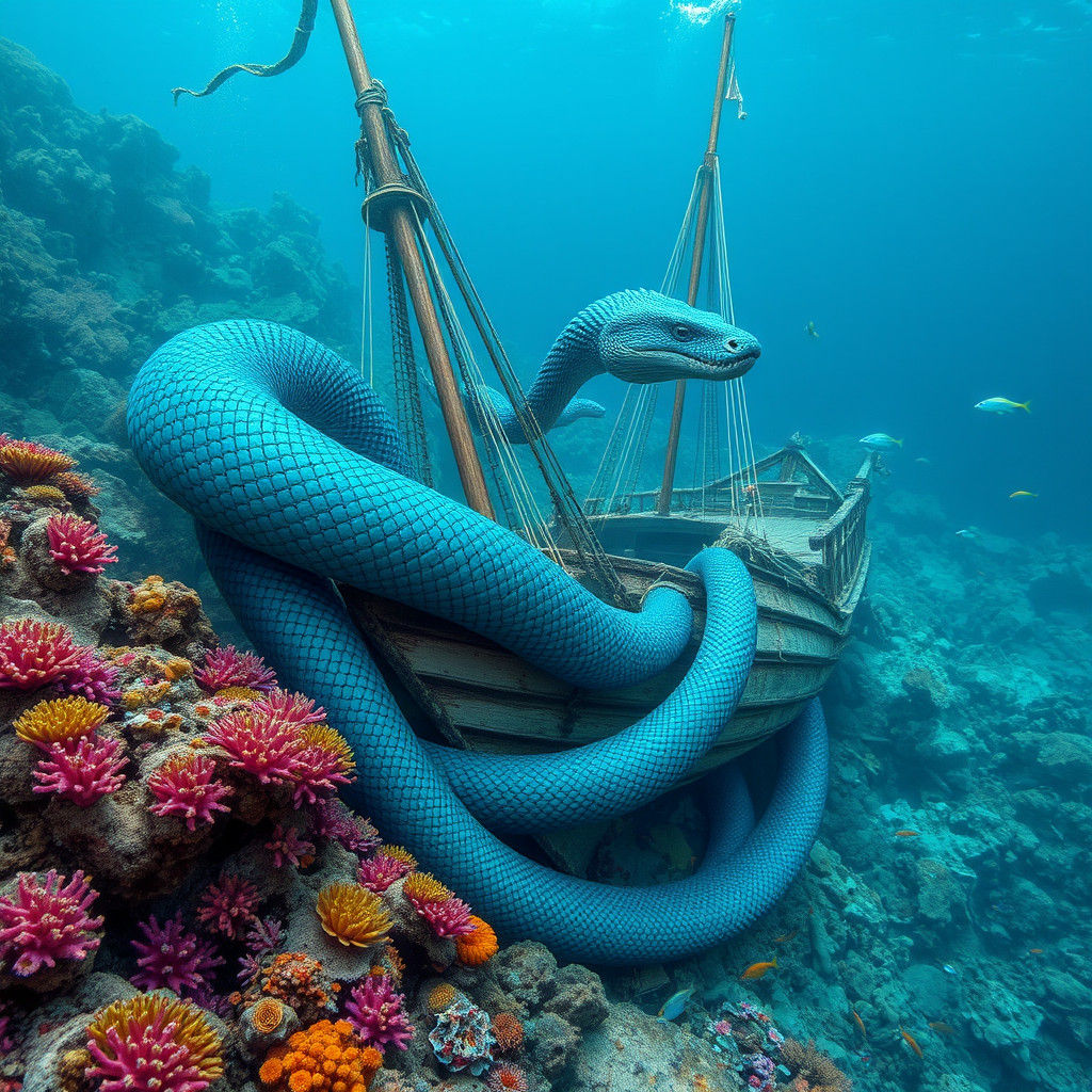 Sea Serpent and Pirate Ship Wreckage