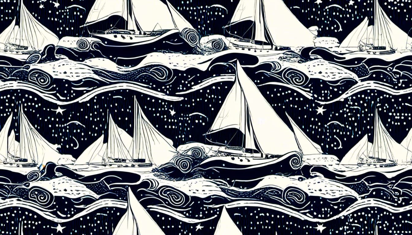 Sailing Yacht Under Starry Night Sky