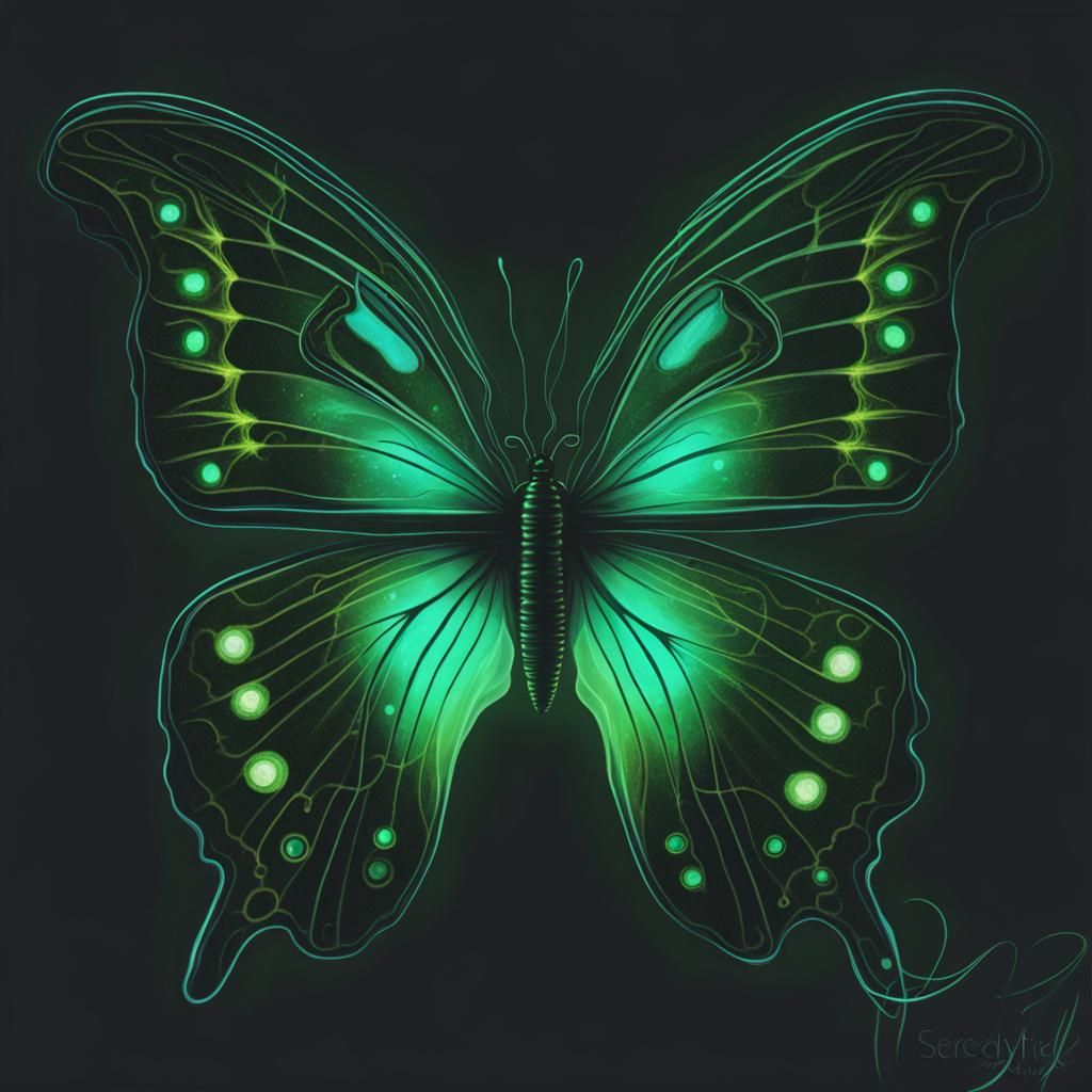 Bioluminescent butterfly
