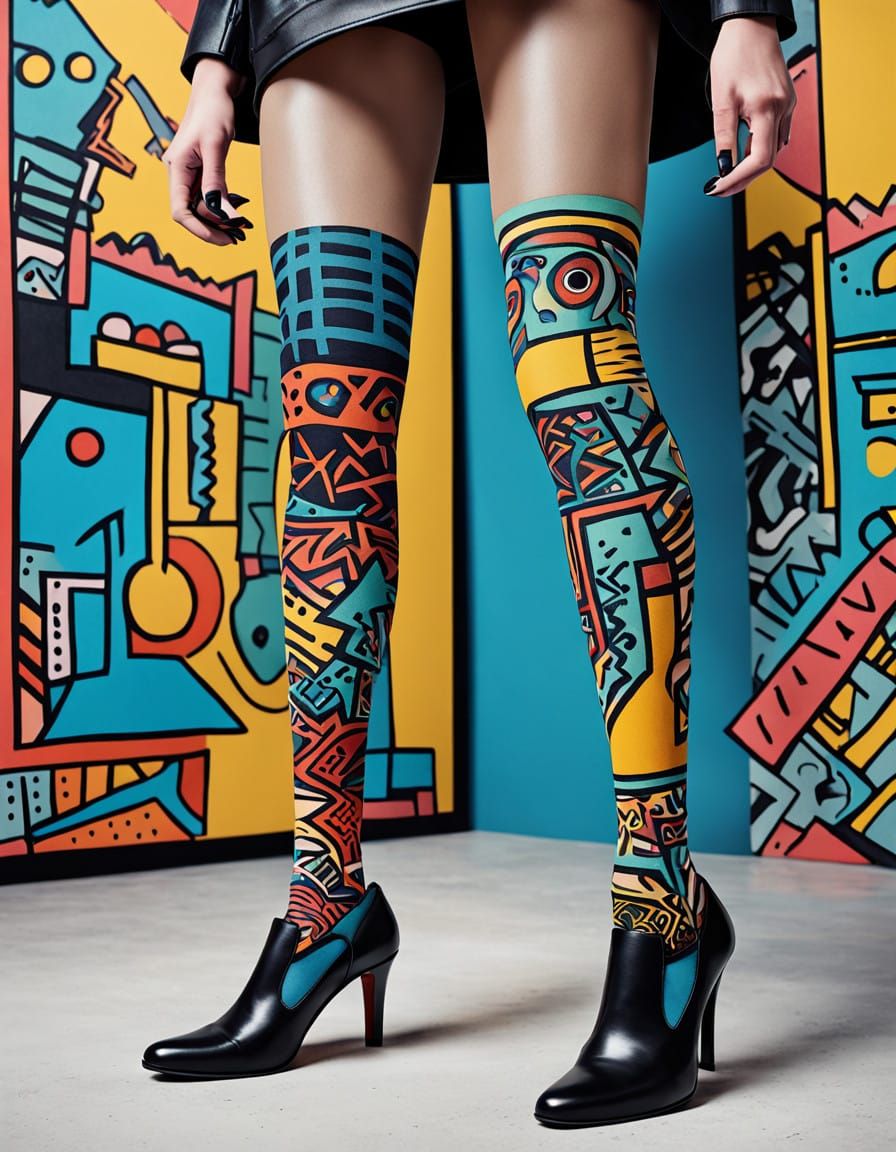 Vibrant Fashion Illustration in Modern Graphic Style