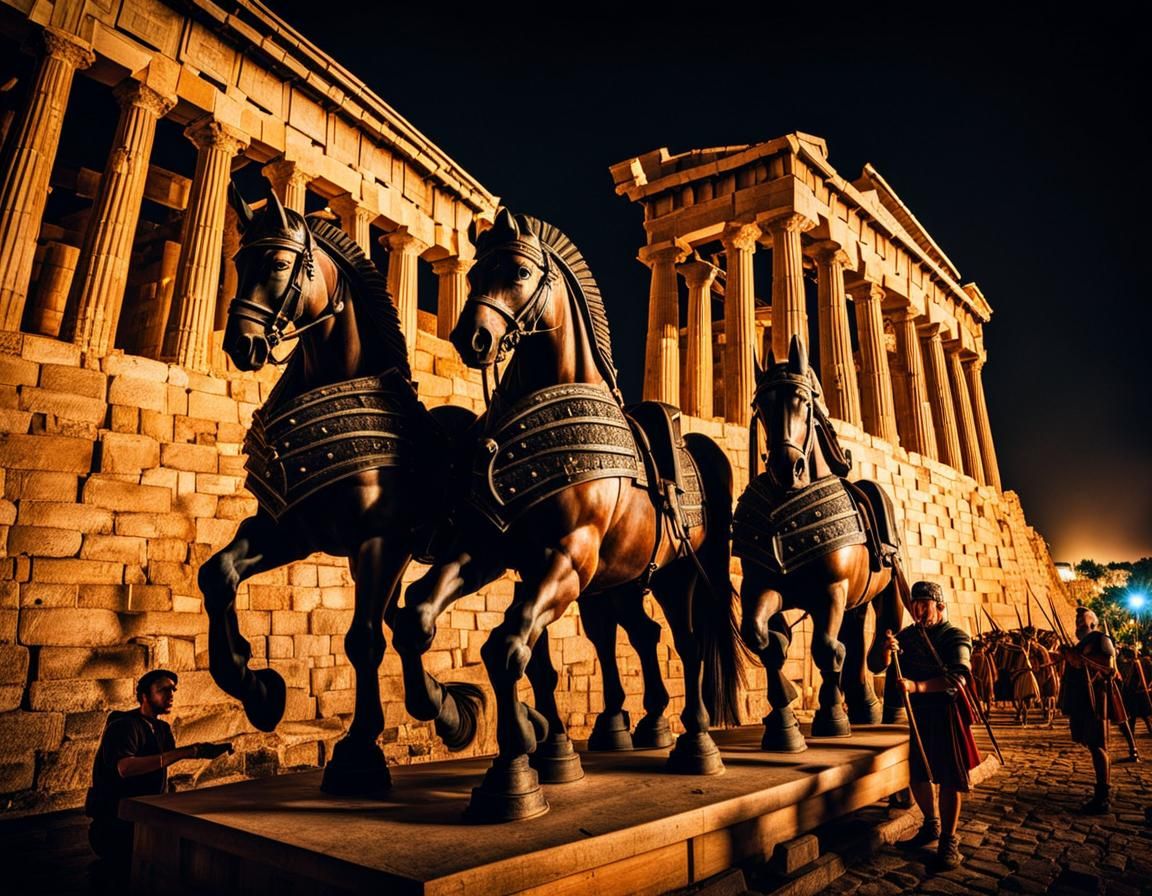 Trojan Horse Soldiers Emerge at Night