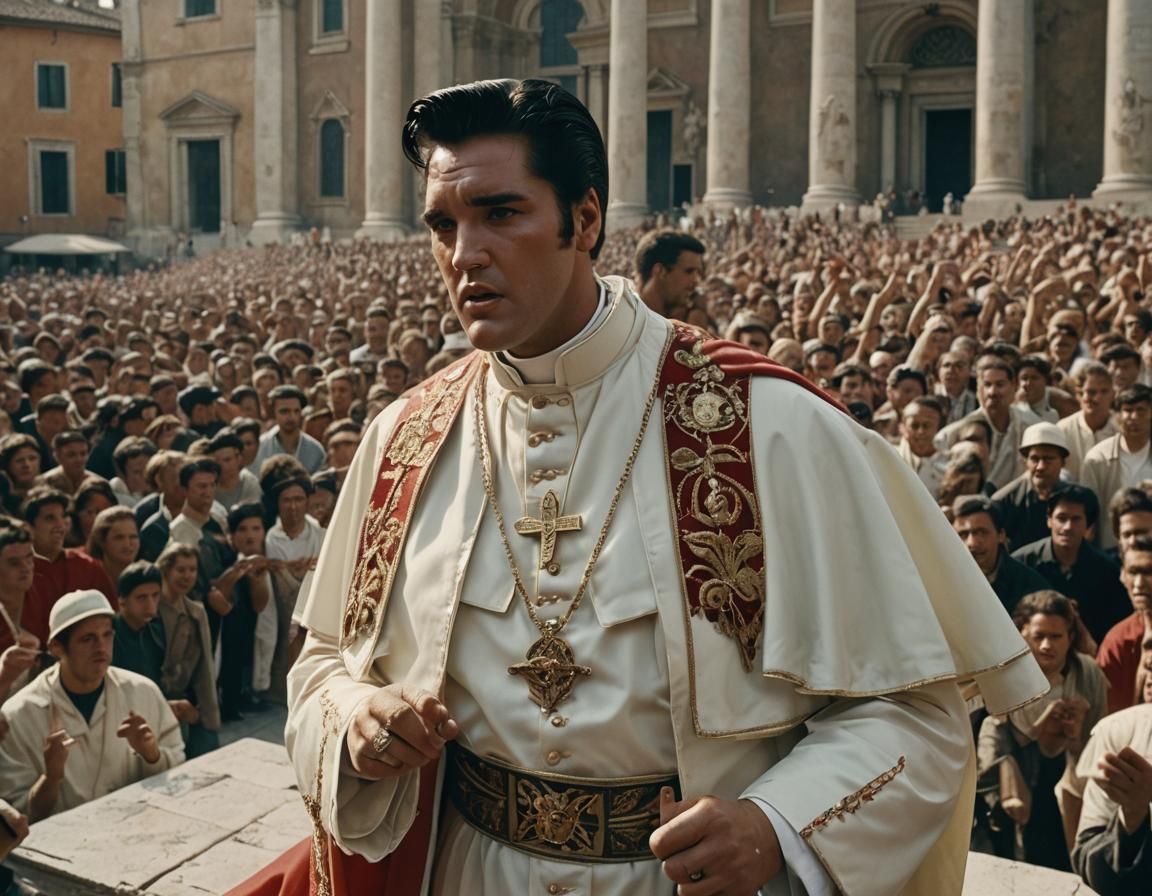 Elvis Presley as Pope: Cinematic Film Still