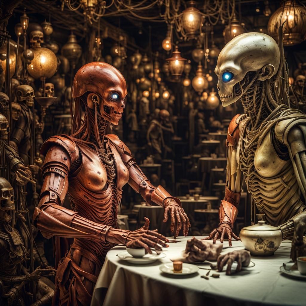 Photorealistic Aliens in Fashionable Attire: Hyperrealistic ...