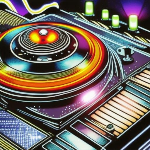 Turntables in Spaceship: Cyberpunk Concept Art