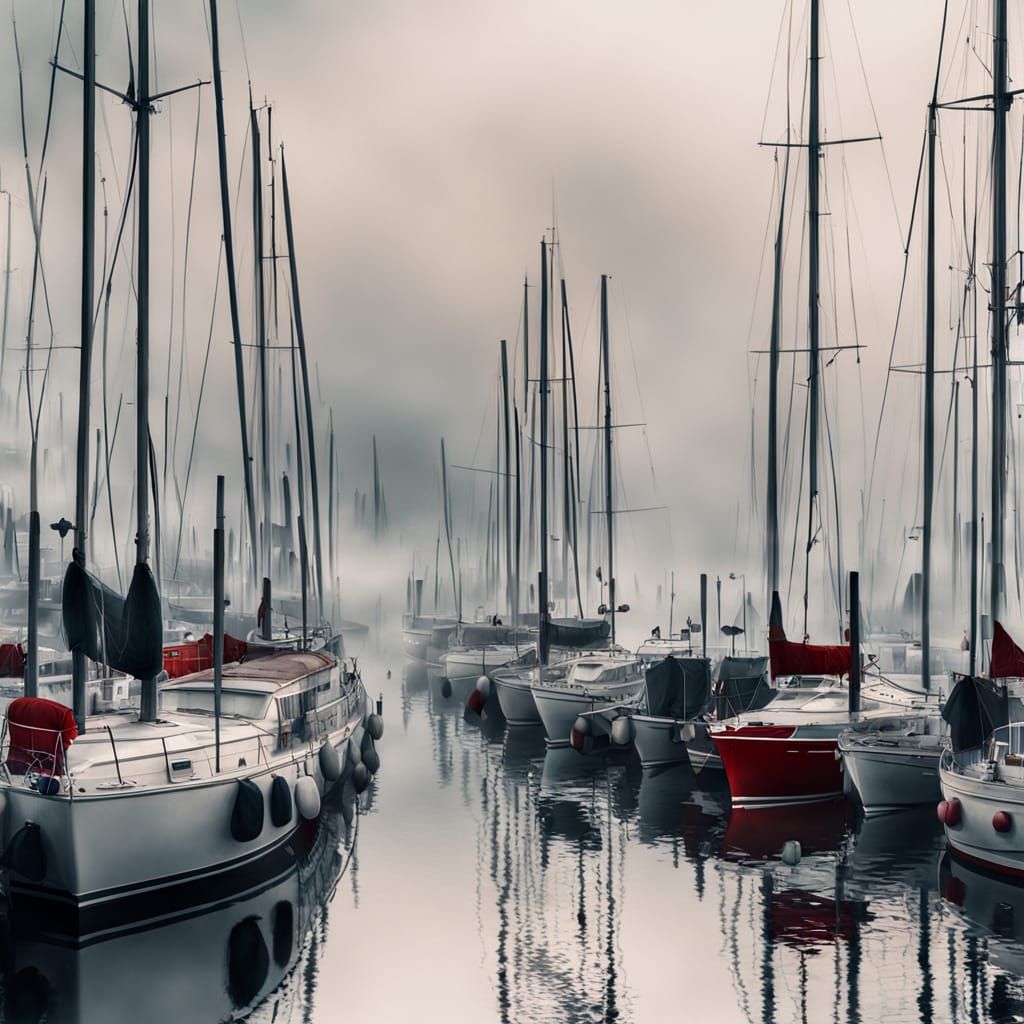 Yachts on a Misty Sea: A Digital Matte Painting