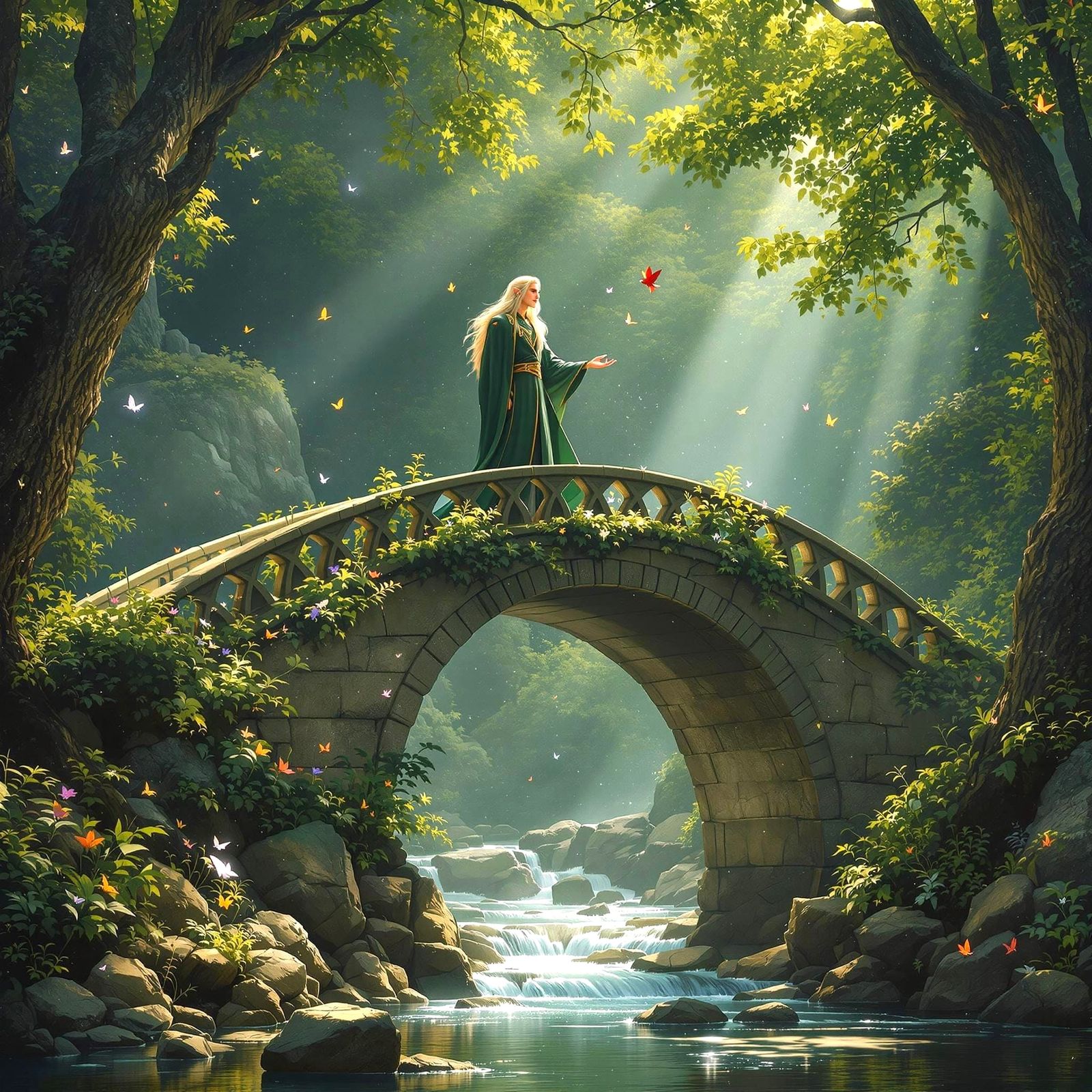 Regal Elf King in Woodland Realm