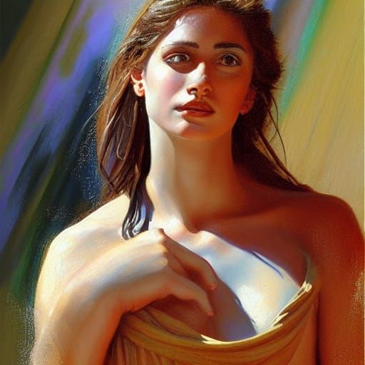 Greek Mythology Woman: Oil Painting Aesthetic