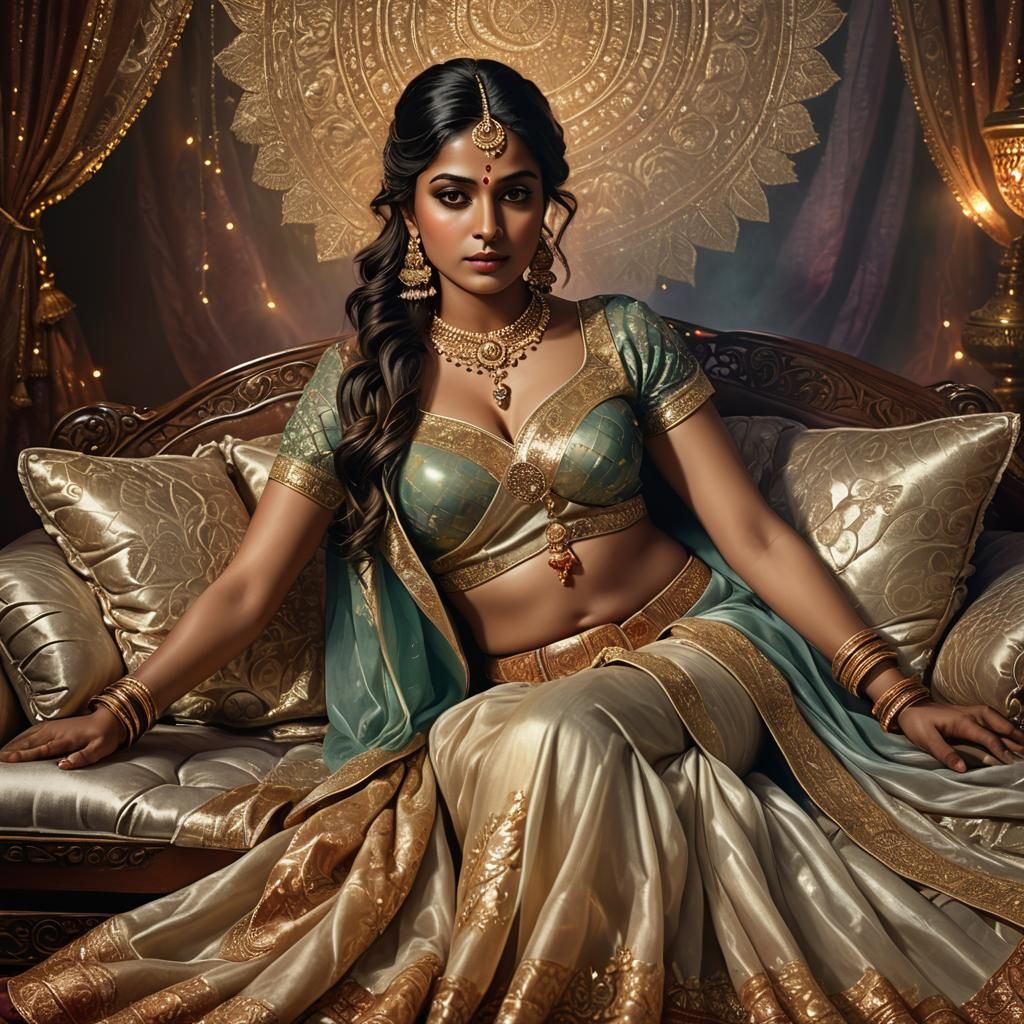 Translucent Saree Portrait: Hyper-Realism in Digital Art