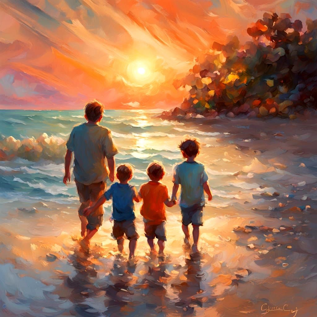 A day at the beach with dad