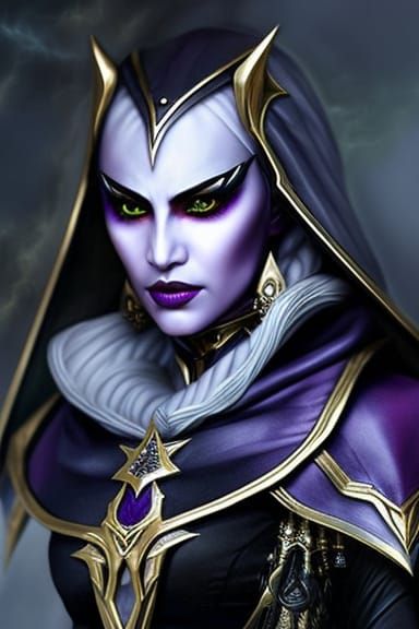 Elegant Half-Elf Magus Lich in Photorealistic Style