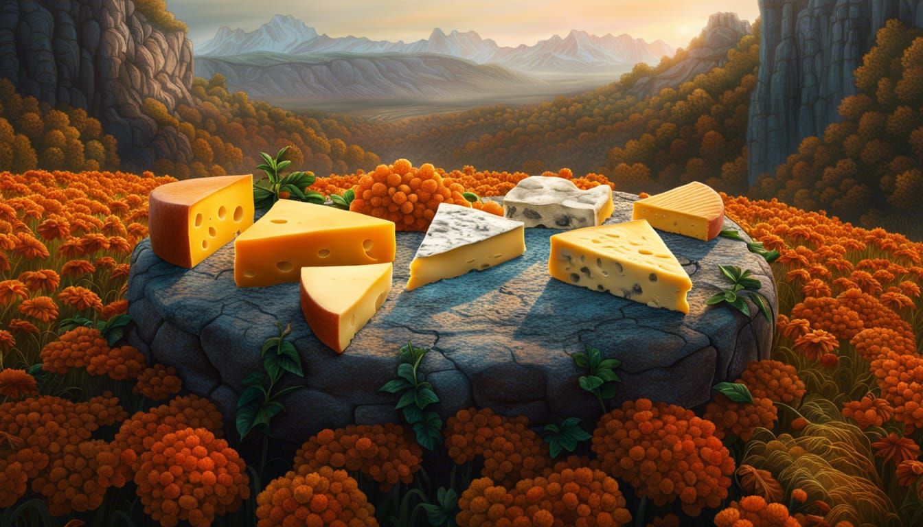 Cheese Assortment on a Hard Tack Outcrop in Caviar Valley