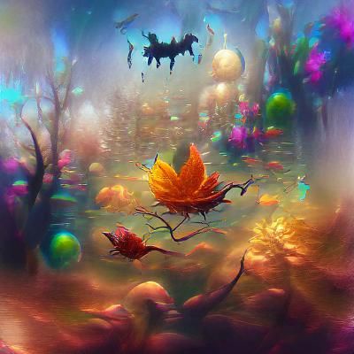 Underwater Autumn Forest: A Surreal Dreamscape