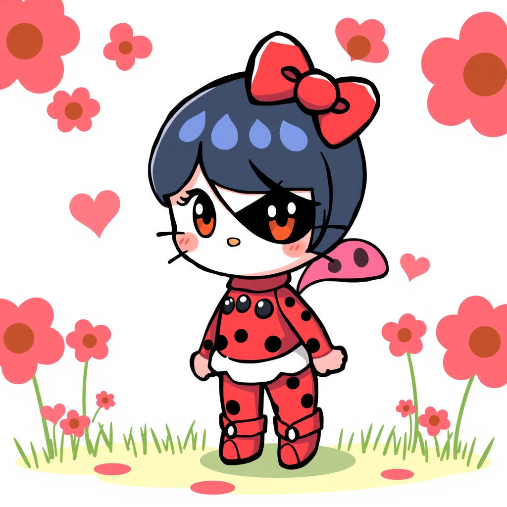 Ladybug in Hello Kitty Anime Style