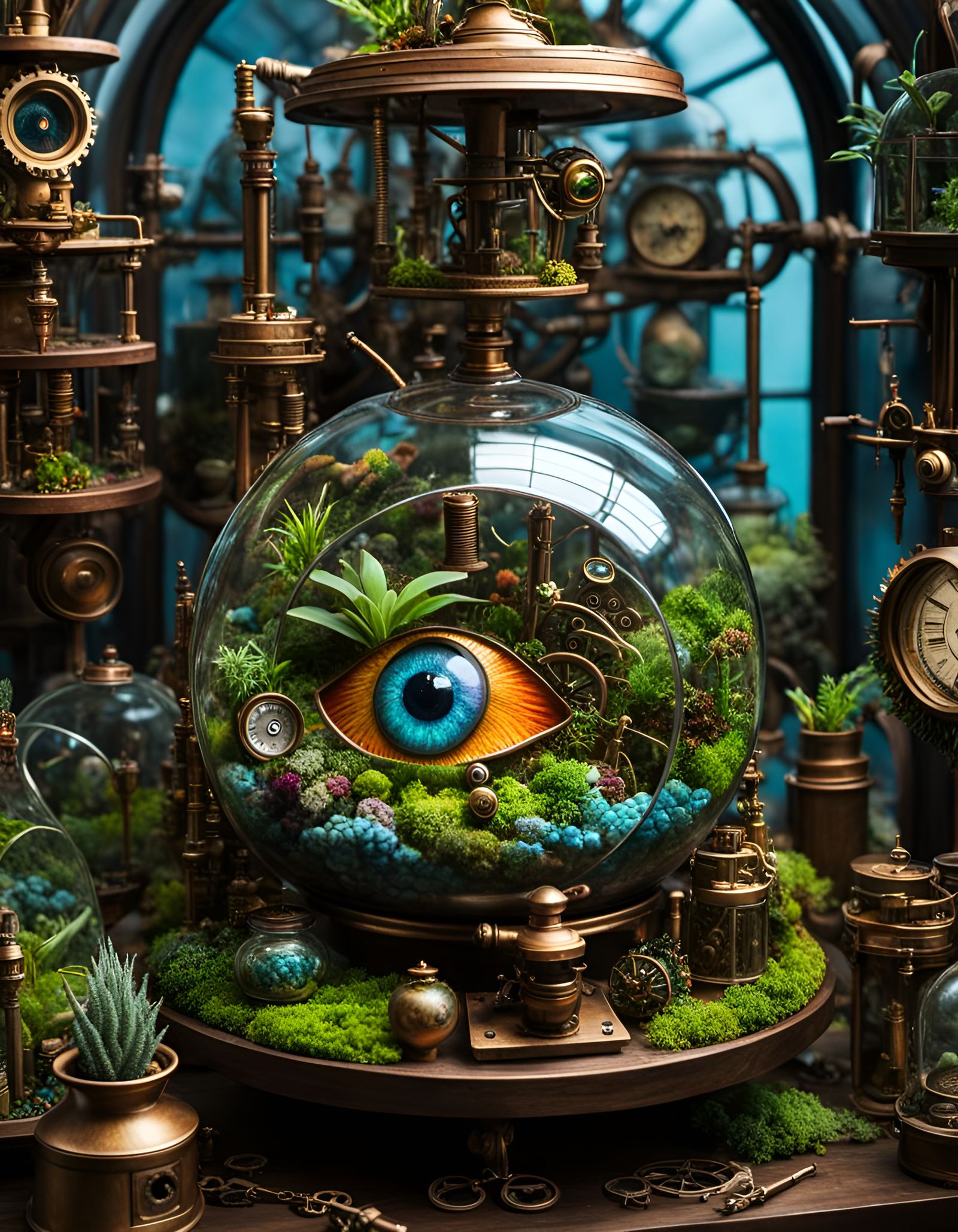 Steampunk Eye Terrarium in Gobbopunk Style