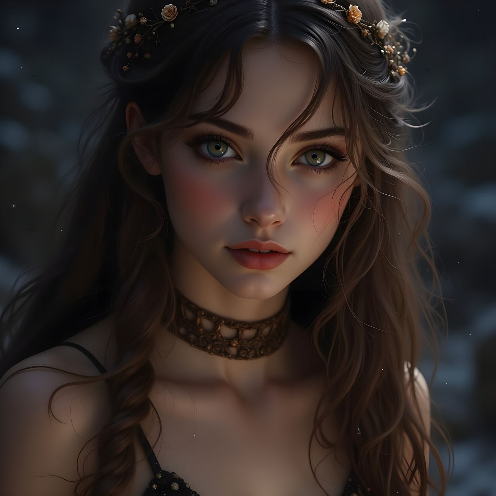 Norse Goddess Portrait in Dim Light