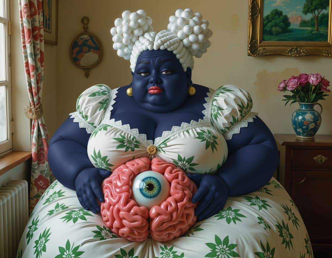 Woman With Dark Navy Blue Skin Tone