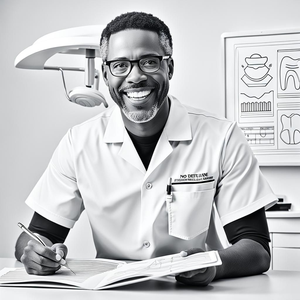 African American Dentist Coloring Book Page