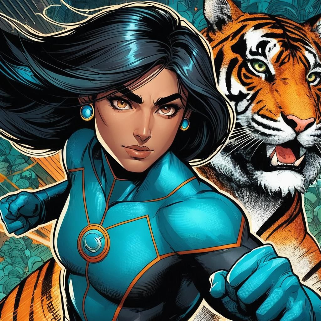 Superhero Cityscape in Vibrant Comic Book Style