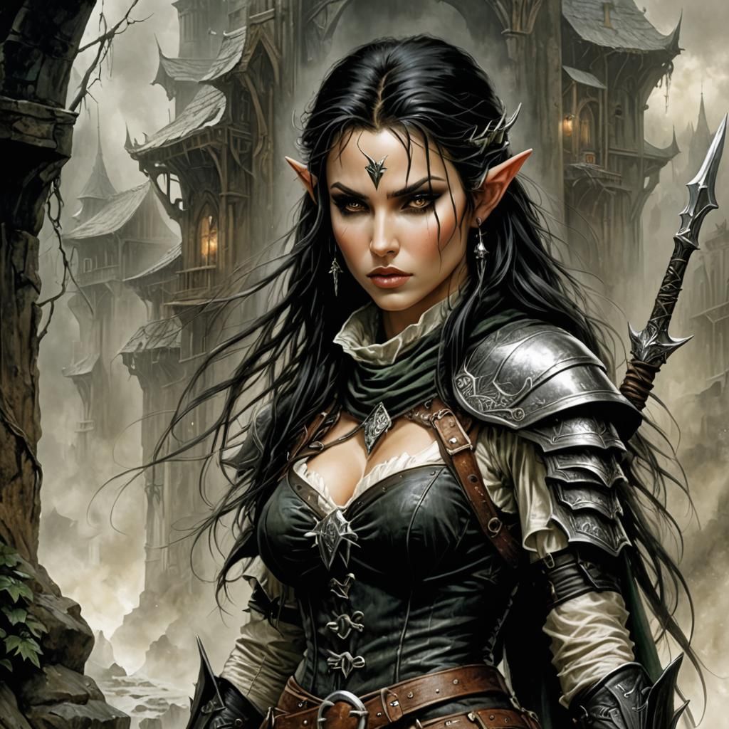 Elf Rogue in Dark Romantic Style