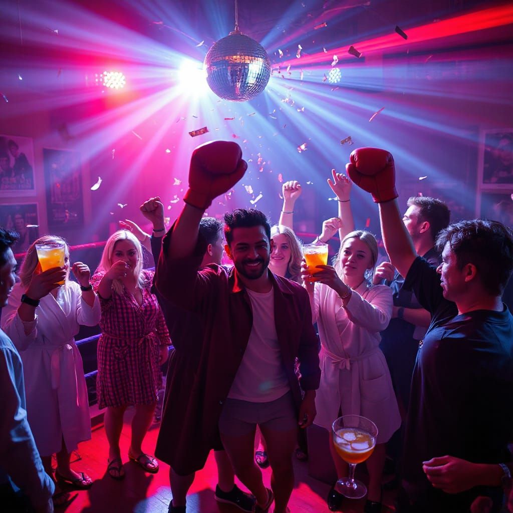 Boxing Party with Retro Flair and Celebration