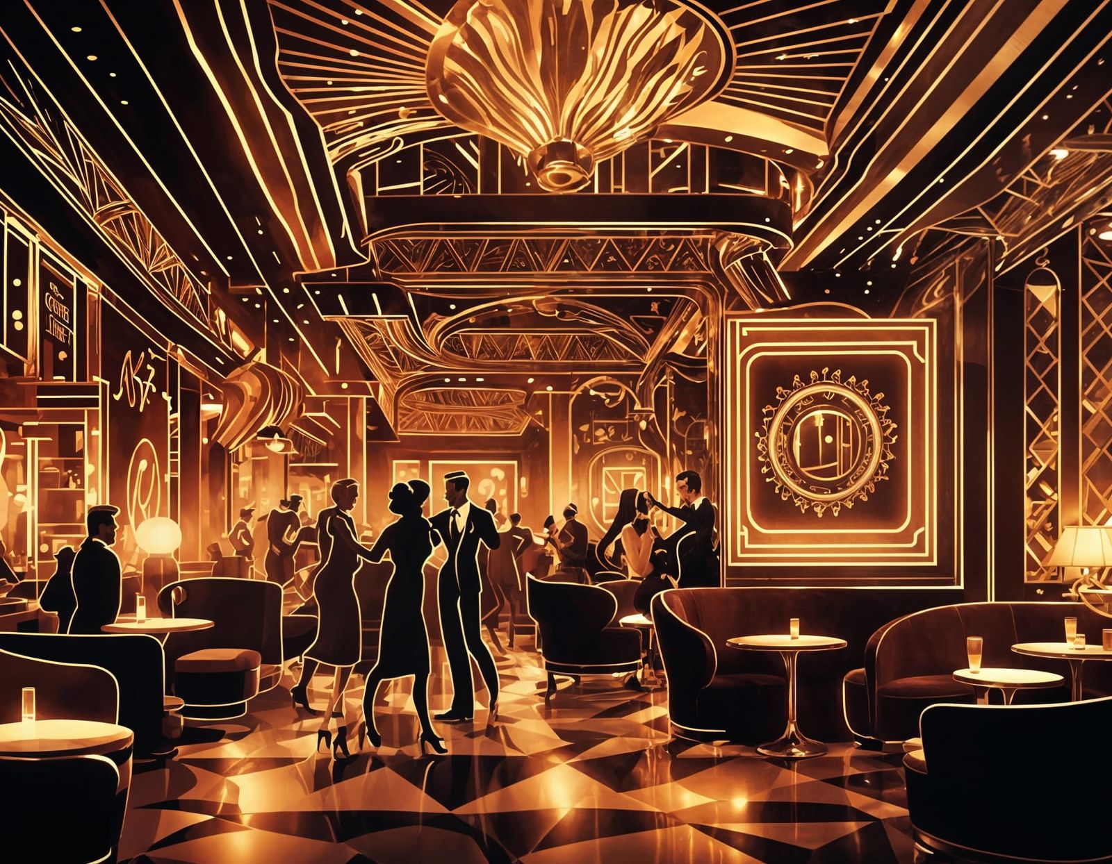 Art Deco Jazz Age Speakeasy Lounge