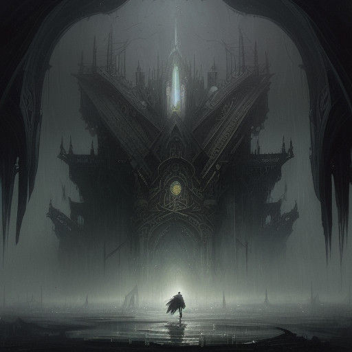 Surreal Dark Fantasy Scene: White Opossum Mourns Mother in R...