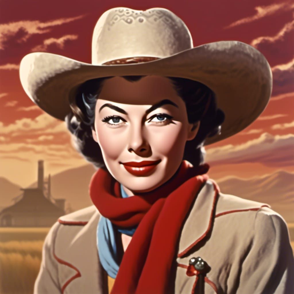 Ava Gardner Portrait in Anime Style