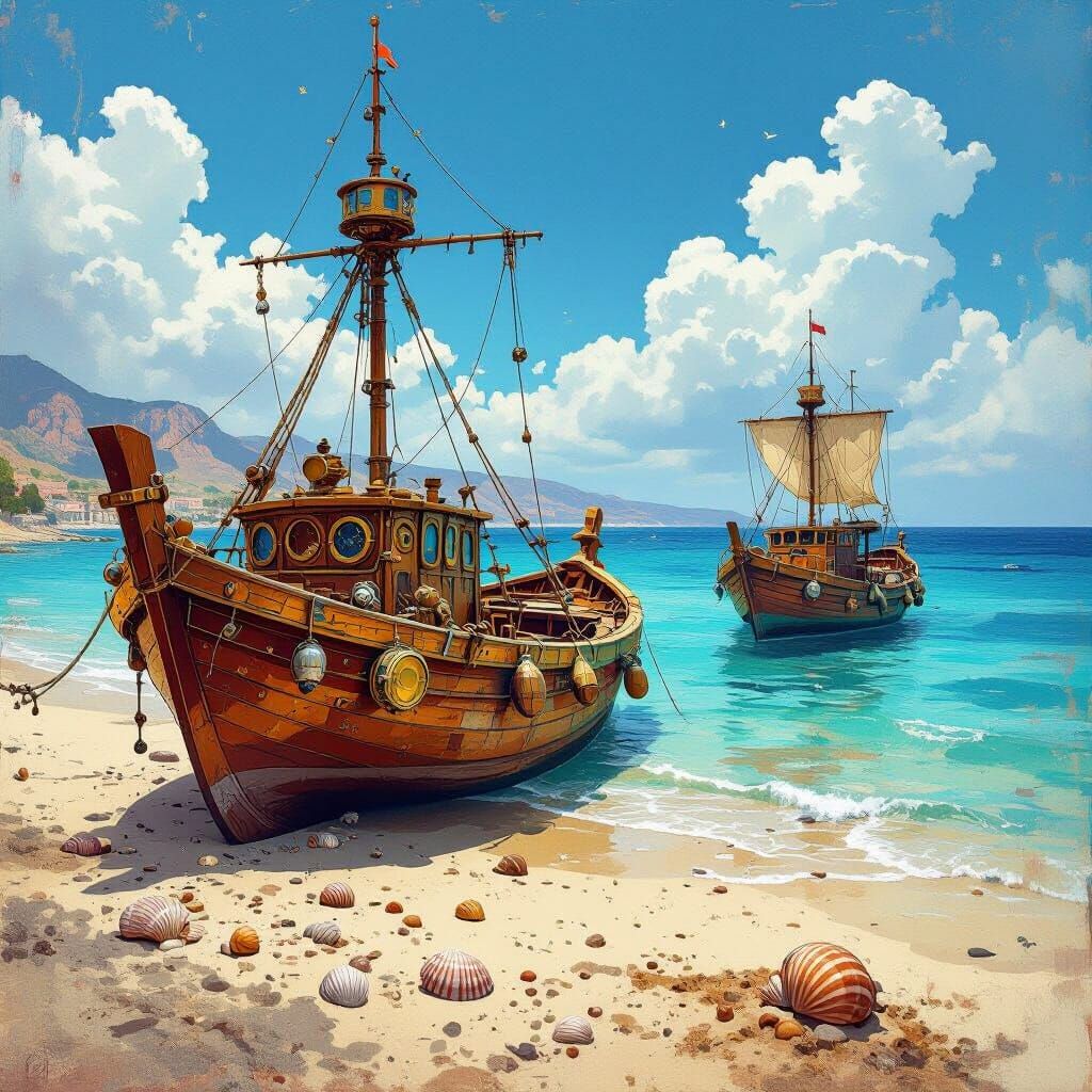 Steampunk Beach Vacation Portrait in Turkey