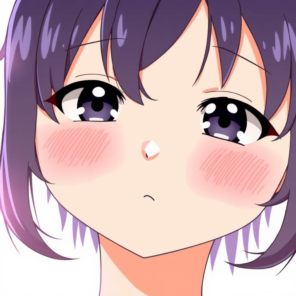 Anime Face with Blushing Cheeks
