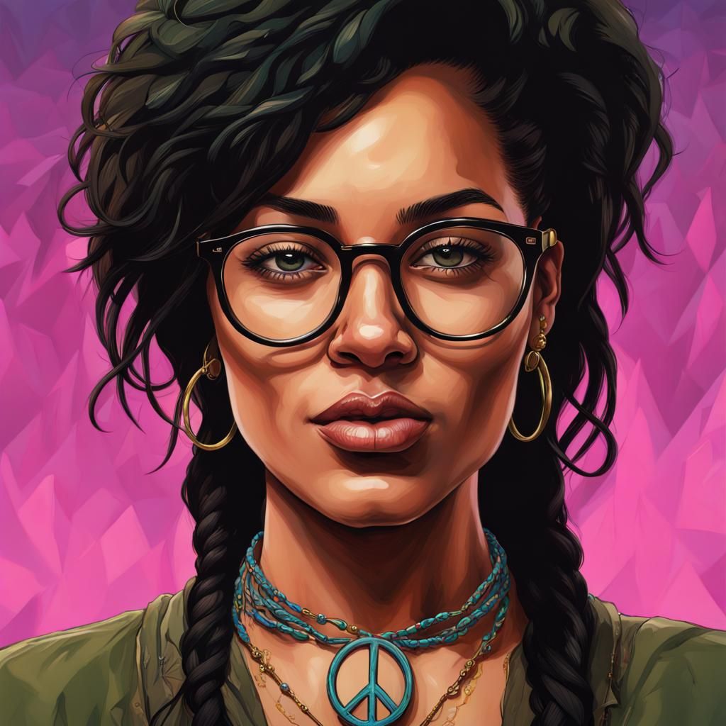 Natali Morris as Peace Warrior in Hyperrealistic Style