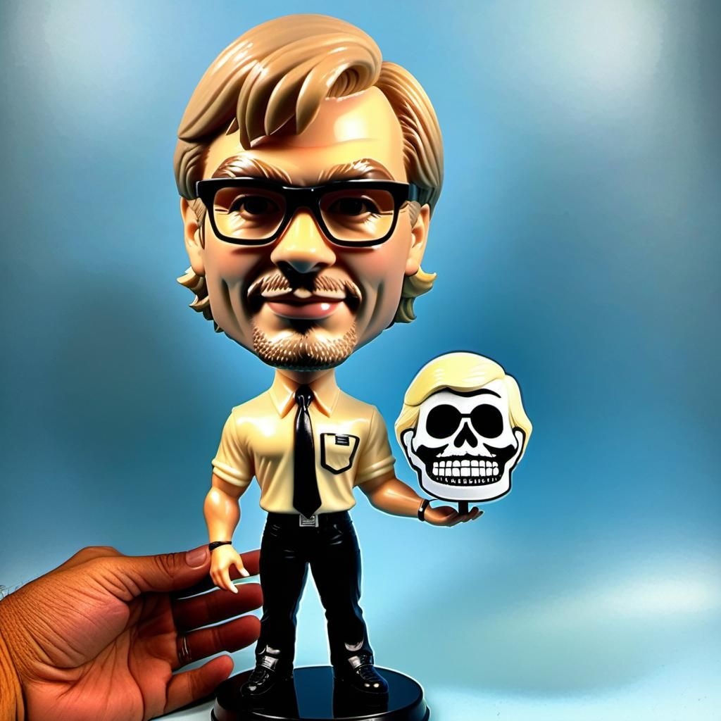 Jeffrey Dahmer Bobblehead Caricature with Frozen Head