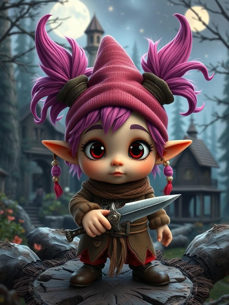 Adorable Rogue Gnome in Magical Forest, Jasmine Beckett-Grif...
