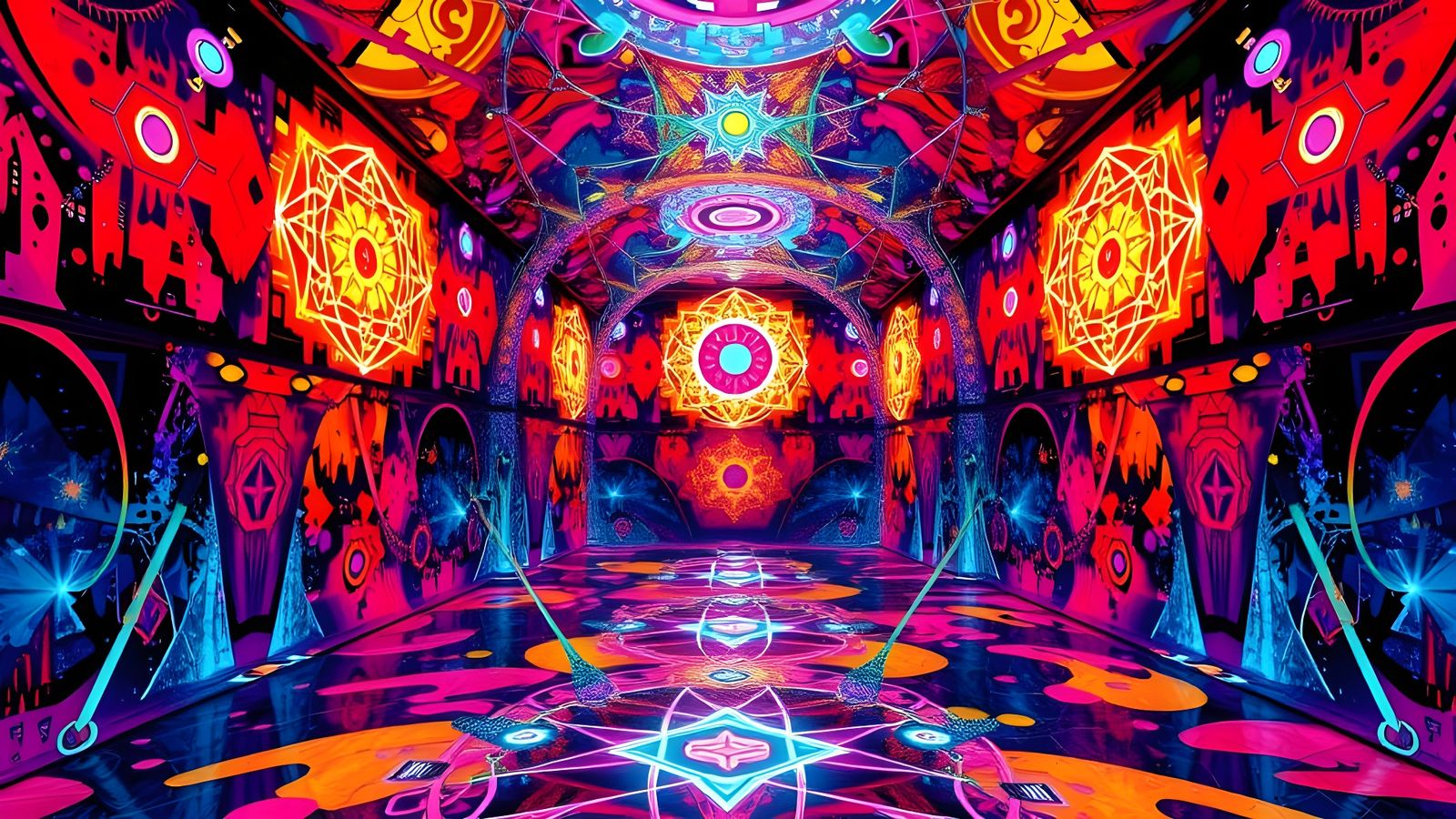 Magic Space Rooms in Sacred Geometry Graffiti Art