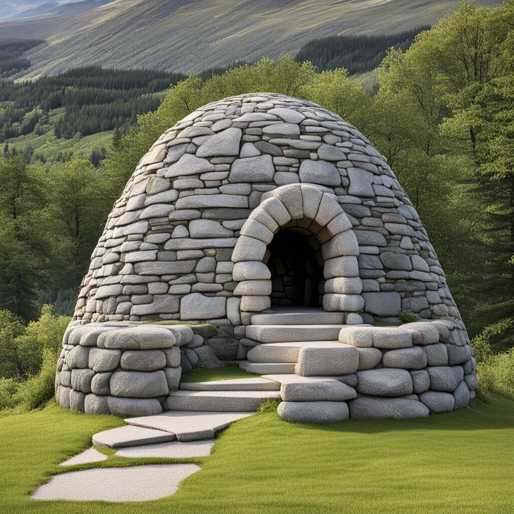 Stone Tower with Igloo Entrance: Unique Architecture
