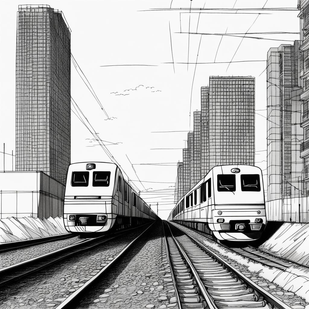Express Trains in Modern Metropolis