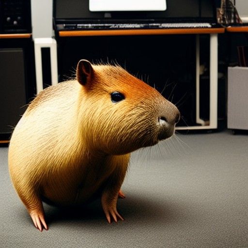 Capybara Rapper in Recording Studio