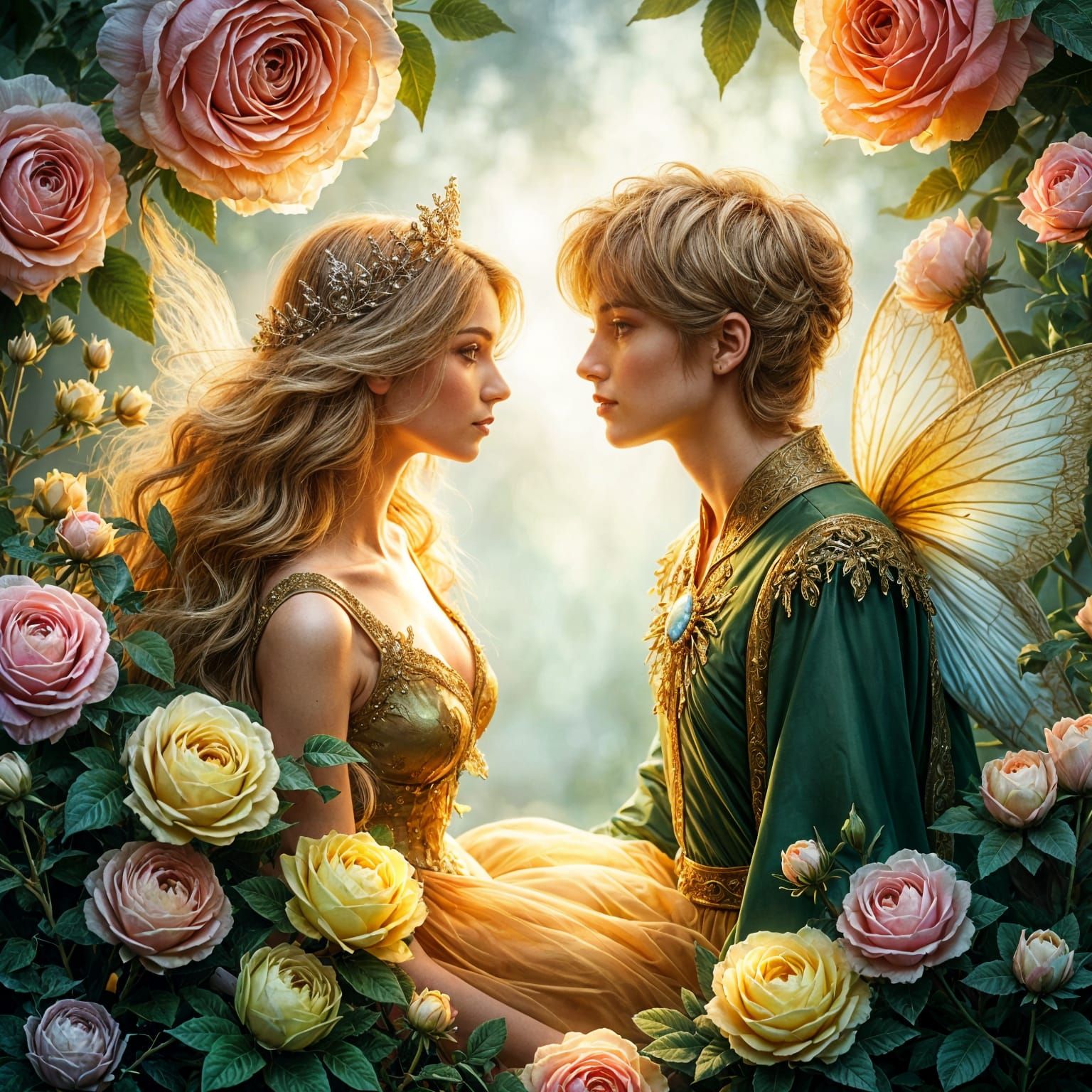 Fairy Prince and Pollicina in a Radiant Rose