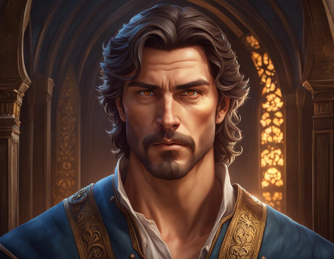 Hyperdetailed Portrait of Man in Medieval Shirt