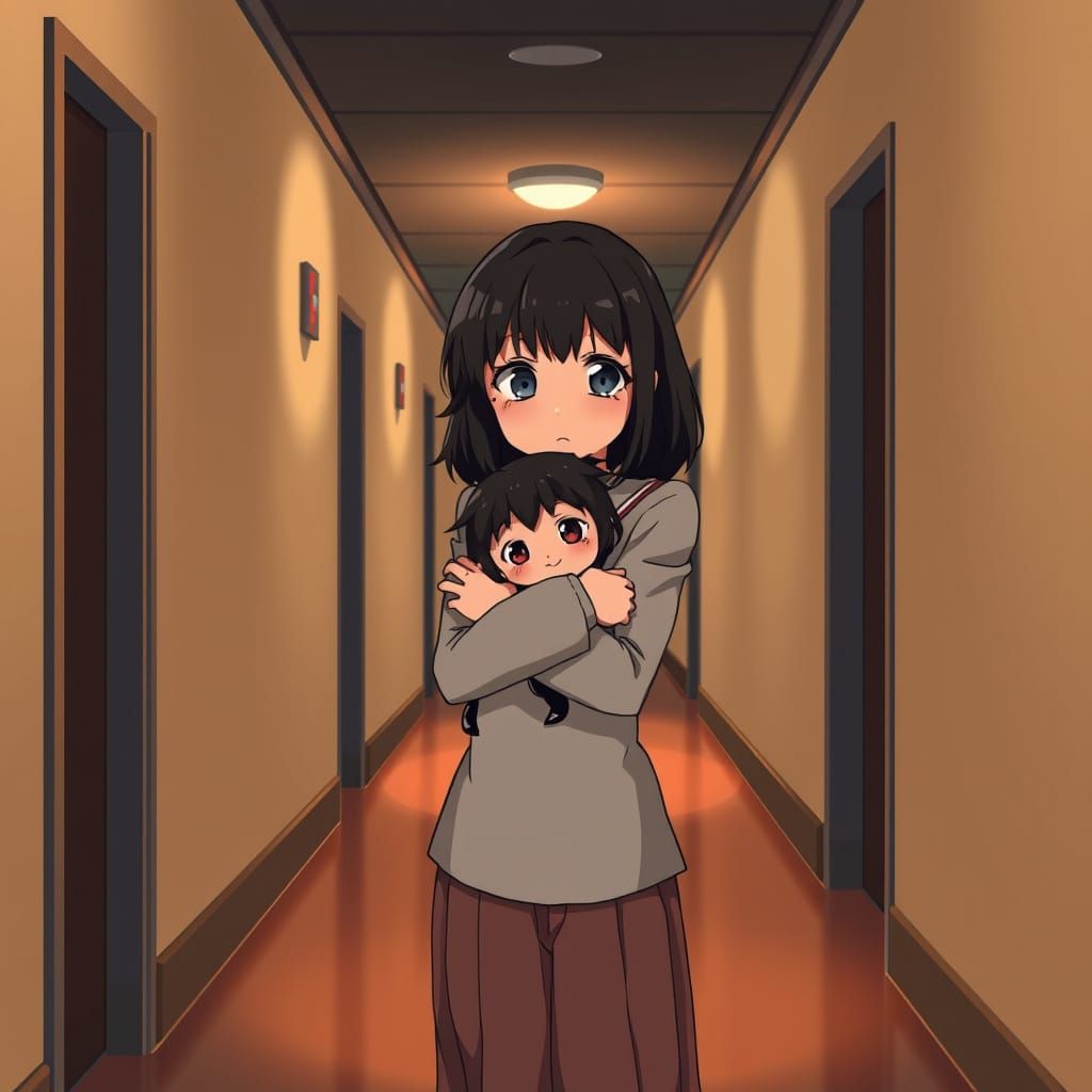 Clara and Milo in Cel-Shaded Anime Style