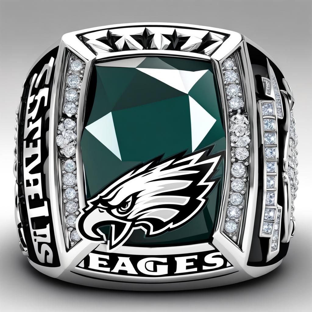 Philadelphia Eagles Super Bowl Ring with Diamonds