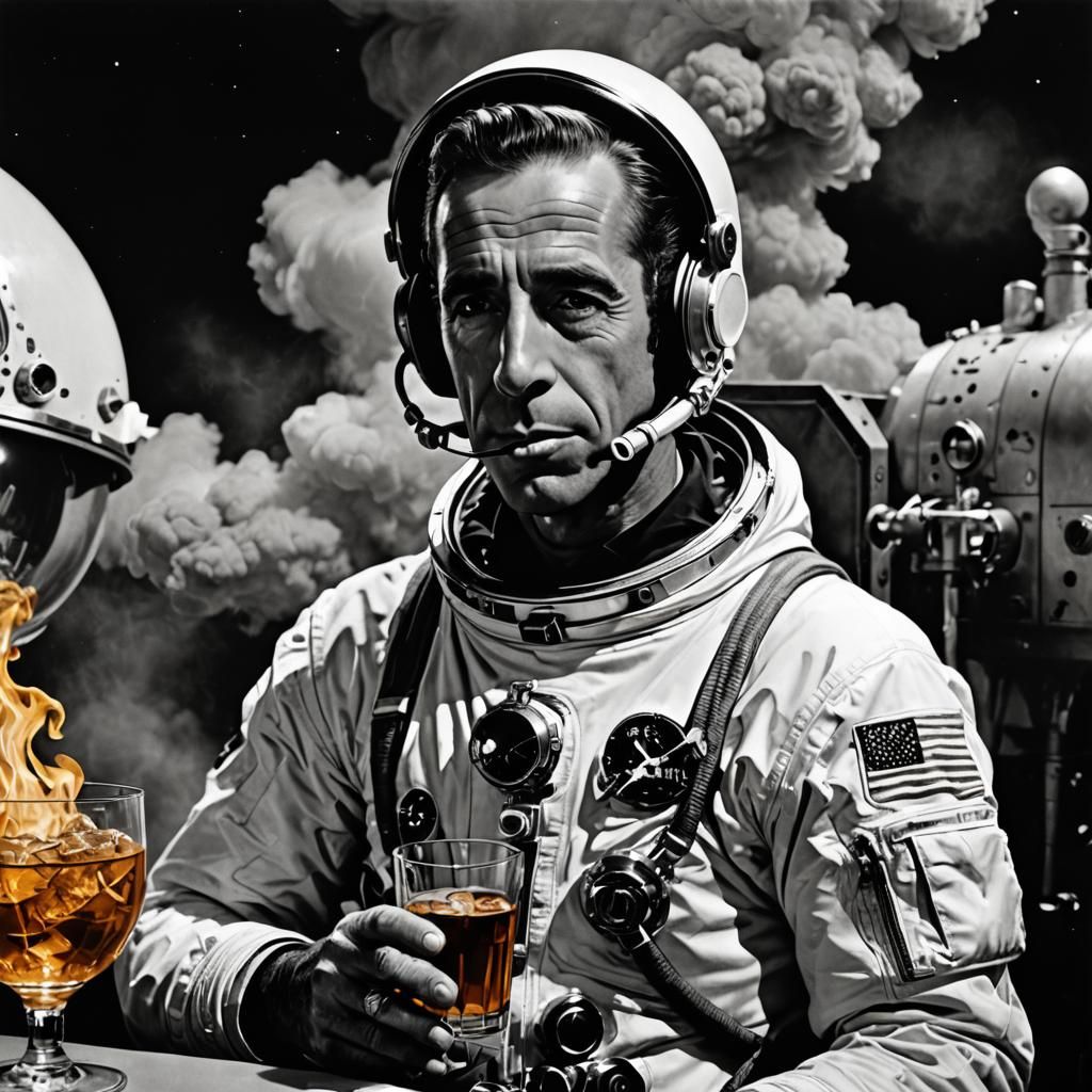 Humphrey Bogart as Astronaut in Pop Art Style